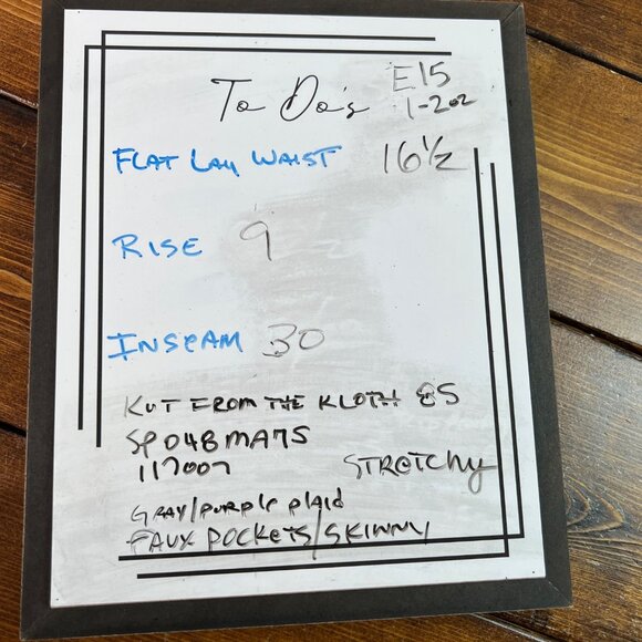 Kut From The Kloth Womens Skinny Plaid Pants Size 8S Black & Burgundy Polyester/ - Picture 14 of 14